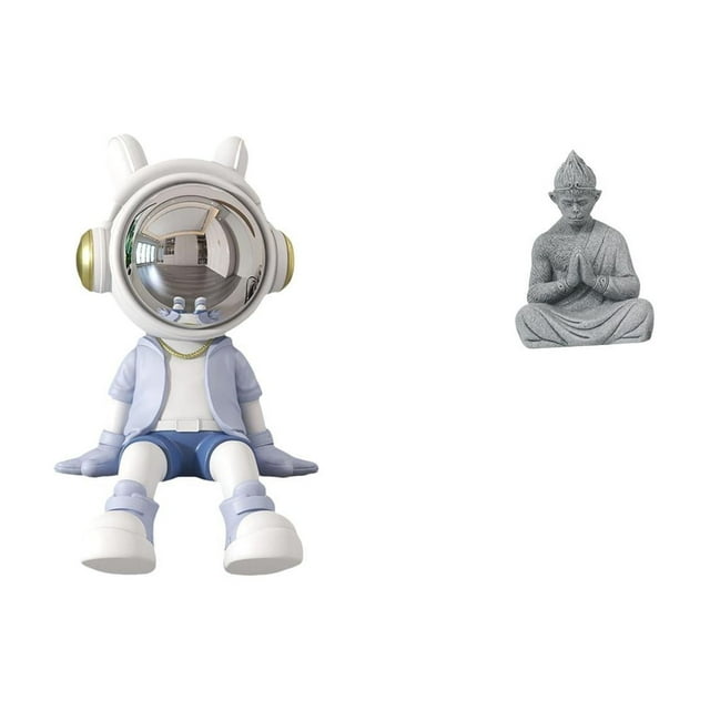 Figura de escritorio,Estante con estatua de astronauta para decoración de oficina y hogar,Estatua de mono,Estatua de Buda Mono para Interiores y Exteriores Budista,Figuras en miniatura