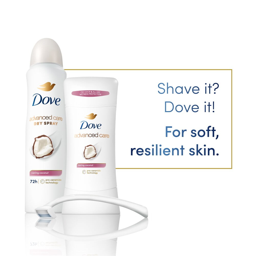 Dove Advanced Care Womens Antiperspirant Deodorant Dry Spray Caring Coconut, 3.8 oz (Package May Vary)