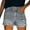 Grey, variant on vigerkar Women Mid Rise Ripped Stretchy Jeans Shorts Frayed Raw Hem Casual Denim Shorts Light Blue, M