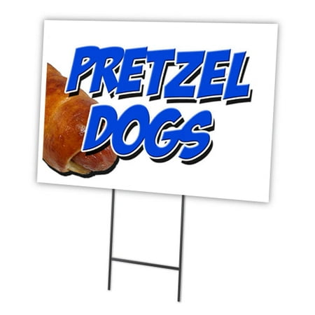 PRETZEL DOGS 18"x24" Yard Sign & Stake | Advertise Your Business | Stake Included Image On Front Only | Made in The USA