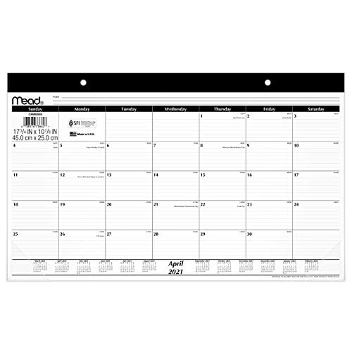 for School 17-3/4 x 11 Mead Desk Pad Calendar Academic Desk Calendar 2021-2022 Monthly Basic CAM82005 Student Compact Teacher