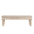 thumbnail image 2 of Taran Designs Milton 58" Carved Solid Wood Dining Bench in White, 2 of 5