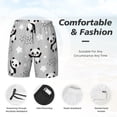 thumbnail image 3 of Yiaed Pandas Print Mens Swim Trunks Bathing Suit Compression Liner Beach Swim Shorts Swimwear Quick Dry Zipper Pocket No-Chafing Board Short-XX-Large, 3 of 6