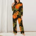 thumbnail image 6 of Rateoe Orange Pumpkin Pattern Womens Pajamas Set Long Sleeve Sleepwear Button Down Nightwear Soft Cotton Pj Lounge Sets, 6 of 9