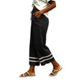 thumbnail image 5 of Kezqiaxn Womens Wide Leg Pants Drawstring Lace Splice Elastic Waist Loose Casual Trousers with Pockets Lounge Pants Women, 5 of 6