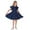 C#Navy3439, variant on CAIVO Children Mesh Dress O-Neck Puff Sleeve Stylish Little Girl Dress Lovely Toddler Daily Wear