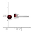 thumbnail image 2 of Real 14kt White Gold 4mm Garnet Earrings; for Adults and Teens; for Women and Men, 2 of 2