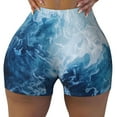 thumbnail image 2 of Vsdgher Abstract Ocean Waves Workout Shorts for Women Seamless Soft Smooth Gym Yoga Scrunch Active Exercise Fitness Shorts-XX-Large, 2 of 8