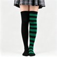 thumbnail image 2 of Yuanlong Womens Thigh-High Socks Striped Mismatched Socks Over The Knee Stylish Casual Halloween Hosiery, 2 of 4