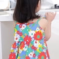 thumbnail image 5 of Vestido de playa de verano para niñas, vestido de fiesta floral con tirantes, vestido sin mangas de fiesta para niñas, 110 cm, 5 of 5