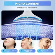 Microcurrent Neck & Face Massager – 3 LED Light Therapy, Vibration & Heat – Portable Skin Lifting & Firming Device for Neck, Chin & Jawline