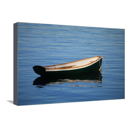 USA, Maine, Small Row Boat at Bass Harbor Stretched Canvas Print Wall Art By Joanne