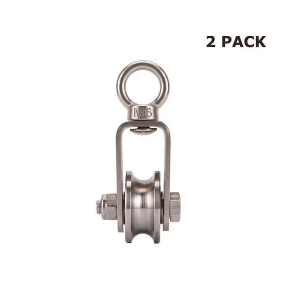 Hyper Tough Cable Pulley Wheel, Stainless Steel, 2 Pack