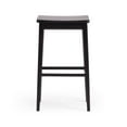 thumbnail image 6 of Plank+Beam 30" Bar Stool, Set of 2 Solid Wood Modern Kitchen Stools, Saddle Seat Backless Bar Height Chair with Metal Footrest, Black, 6 of 13