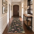 thumbnail image 3 of DEORAB 2.5x10 Machine Washable Rugs for Living Room, Vintage Floral Runner Area Rugs, Non Slip Rubber Backing, Flat Pile Soft Rug for Bedroom, Entryway, Hallway, Kitchen & Corridor，Brown, 3 of 9
