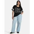 thumbnail image 3 of No Boundaries High Rise Baggy Wide Leg Jeans, 32" Inseam, Women's and Women's Plus XXS-4X, 3 of 5