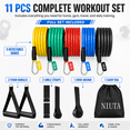 thumbnail image 4 of NIUTA Resistance Bands Set, 150 lbs TPE Exercise Bands with Handles, 11 PCS Workout Bands Resistance Bands for Working Out with Door Anchor, Ankle Straps & Carry Bag, Fitness Bands for Home Gym, 4 of 7