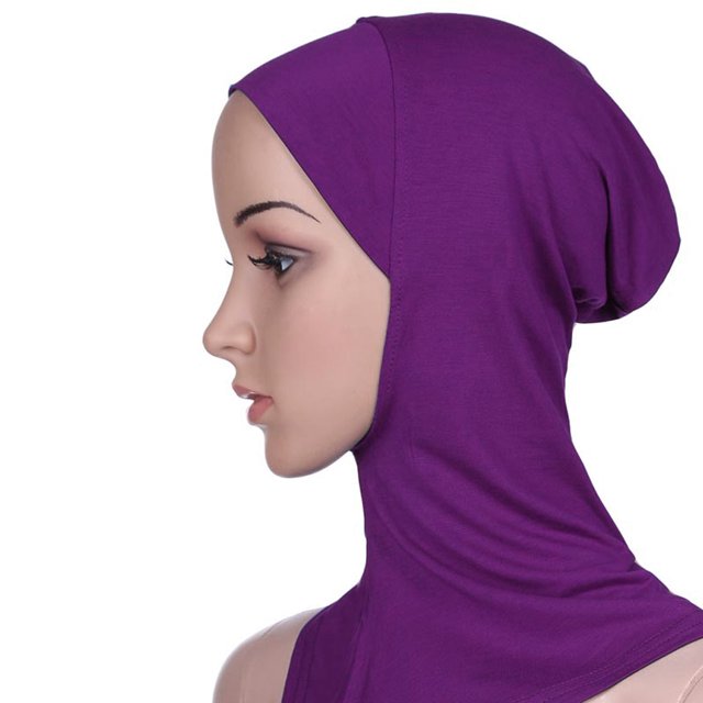 Gorro de Hijab Musulmán Salvador Cubierta Musulmana para Mujer Islámico Púrpura 40cm