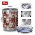 thumbnail image 3 of 12oz Tumblers Red Christmas Collage Pattern Vacuum Insulated Stainless Steel Travel Tumbler Cups Mug with Lid and Straw for Beer,Coffee,Beverages with Cleaning Brush for Cold & Hot Drinks, 3 of 5
