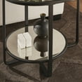 thumbnail image 3 of Weston Home Selah Oval Metal End Table with Antique Mirror Top, Black, 3 of 4