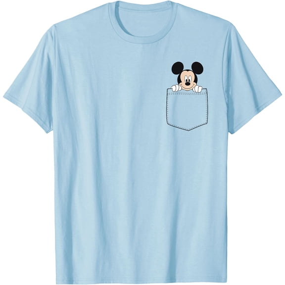 Mickey Mouse Left Chest (Graphic Pocket Only) DTG Print Unisex T-Shirt
