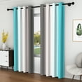 thumbnail image 5 of LFEEY Turquoise Teal Curtains, Blackout Light Room Darkening Curtains, Ombre Gray, 42" W x 84" L, 2 Panels, 5 of 7