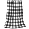 thumbnail image 2 of Balery Black White Plaid Manta de Felpa Suave y Acogedora – Cobija de Franela Aterciopelada para Cama, Lavable y Cálida para Sofá, Mascotas, Transpirable-40"x30", 2 of 7