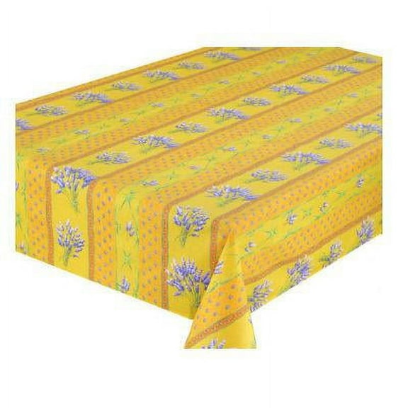 Lavender Yellow Coated Tablecloth (sizes available)