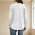 thumbnail image 5 of WMTBSRSW Womens Smock Neck Long Sleeve Tops Fall Dressy Casual Front Pleated Blouses Business Work Shirts Fashion Clothes Trendy Outfits White Medium, 5 of 5