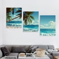 thumbnail image 4 of Large Wall Art Ocean Waves Canvas Pictures Coconut Trees Sands Beach Seascape Landscape Modern Summer Sea Nature Canvas Artwork Contemporary Wall Art for Living Room Bedroom Home Wall Decor 12x16x3pcs, 4 of 6