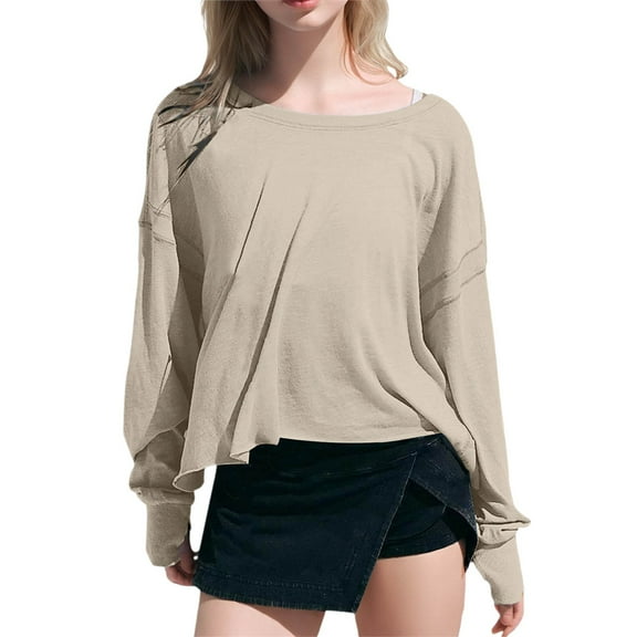 Bibifish Sweatshirts For Women Long Sleeve Backless Oversized Sweatshirts Sports Soft Breathable Streetwear Crewneck Ladies Tops