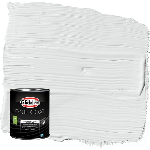 Glidden One Coat Radisson / White Flat Interior Paint with Primer, 1 Quart