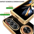 thumbnail image 3 of Compatible for Samsung Galaxy Z Fold 5 Case with Ring Holder Kickstand [with Magnetic] Soft TPU Shockproof Electroplated Protective Phone Case for Galaxy Z Fold 5 Black, 3 of 6