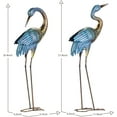 thumbnail image 5 of Garden Crane Statues Outdoor, Standing Blue Heron Decoy Sculptures, Metal Bird Yard Art for Lawn Patio Backyard Decoration(Set of 2), 5 of 8