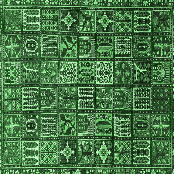 Ahgly Company Indoor Square Persian Emerald Green Traditional Area Rugs, 4' Square