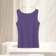 thumbnail image 2 of asjyhkr Womens Tank Tops Thermal Fall Undershirt Square Neck Sleeveless Soft Comfy Lightweight Casual Loungewear Tops(X-Large,Purple), 2 of 5