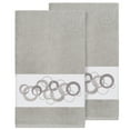 thumbnail image 2 of Authentic Hotel and Spa  Turkish Cotton Circles Embroidered Light Grey 2-piece Bath Towel Set, 2 of 3