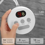 Entil Twin Size Heated Mattress Pad with 10 Heating Levels & 10 Timer Shutdown, Digital Screen Display, Coral Fleece Fabric, 39 x 75, Gray