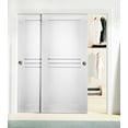 thumbnail image 2 of Sliding Closet Bypass Doors 36 x 80 inches / Mela 7444 White Silk / Rails Hardware Set / Wood Solid Bedroom Wardrobe Doors, 2 of 3