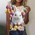 thumbnail image 2 of Staron Women's Casual Pullover Easter Print T-Shirt Round Neck Short Sleeve Loose Fit Basic Top, Yellow 3XL, 2 of 5