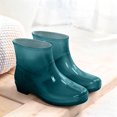 thumbnail image 7 of FRSASU Women's Waterproof Ankle Rain Boots Glossy Short Rubber Outdoor Work Garden Rain Shoes Green, 7 of 7