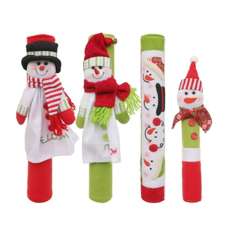 

Christmas Decorations Christmas Decorations Refrigerator Gloves Microwave Gloves Snowman Refrigerator Gloves Decoration Christmas Gifts Cloth As Show