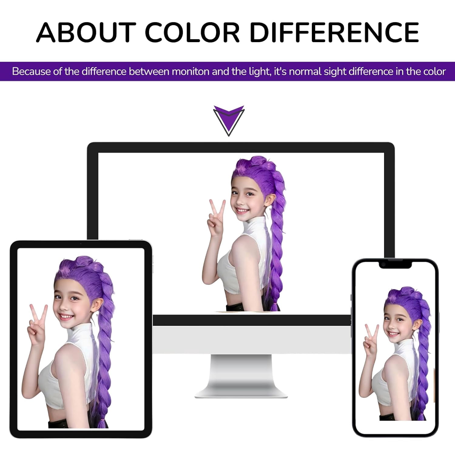 Adakot Purple Braiding Wigs for Women Girls, 47Inch Long Braid Hair Wigs