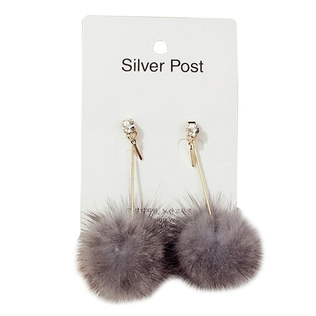 Pom Pompon Boucles d'Oreilles Mode Strass Boucles d'Oreilles Goutte Moelleuses Boucles d'Oreilles Pendentifs