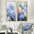 thumbnail image 1 of Designart "Blue violet Hydrangea Eternal Blooms II" Hydrangea Framed Wall Art Set Of 2 - Blue Floral Framed Canvas Set For Living Room Decor, 1 of 6