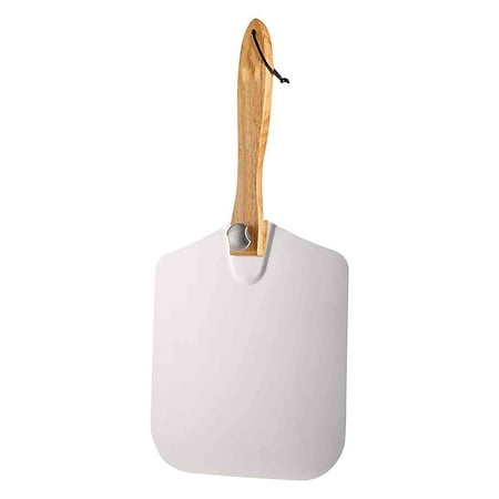 

PRINxy 12 X 14 Inch Metal Pizza Spatula With Foldable Wood Handle-Aluminum Pizza Peel Pizza Paddle For Family Pizza Oven Baking Pizza Dough Bread White