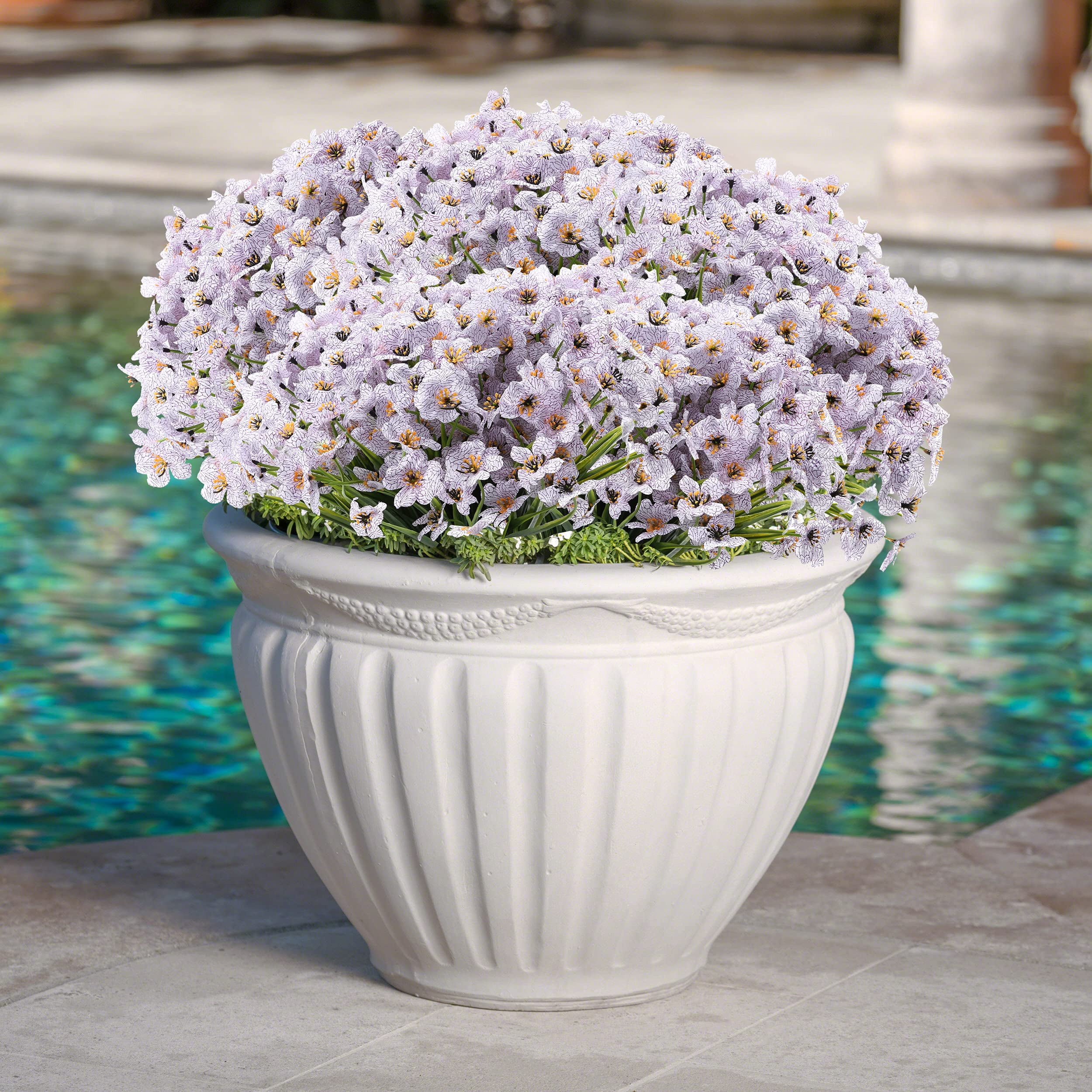 20 Bundles Artificial Flowers for Outdoors, UV Resistant Fake Flowers with Plastic Plants, Faux Silk Flowers