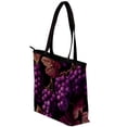 thumbnail image 3 of Thanksgiving Canvas Leather Mix Hand Bag Twill Sponge Jeanette 30x10.5x39cm/11.8x4.1x15.4in, 3 of 5