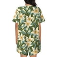 thumbnail image 3 of Naloa Lilies Flowers Women's Short-Sleeved Pajama Set, Loungewear, Summer pajamas, Breathable Cozy - XX-Large, 3 of 9