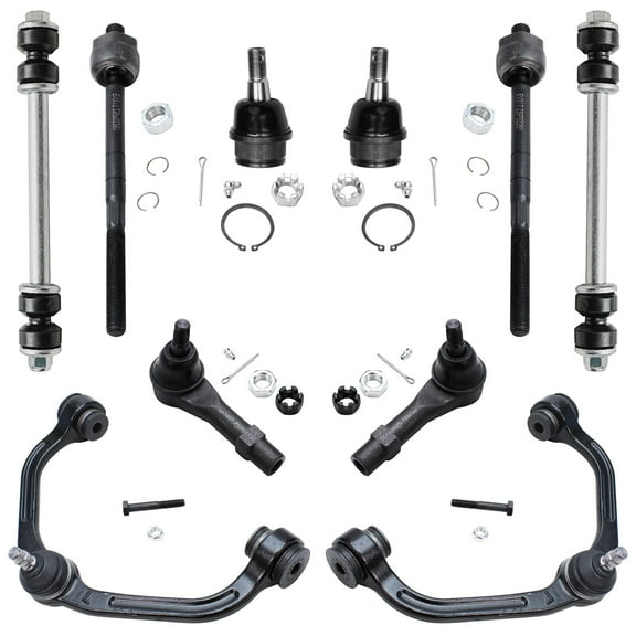 Detroit Axle - Front End 10pc Suspension Kit for Ford Ranger Mazda B2300 B2500 B3000 B4000, 2 Upper Control Arms 2 Lower Ball Joints Inner and Outer 4 Tie Rods 2 Sway Bar Links Replacement
